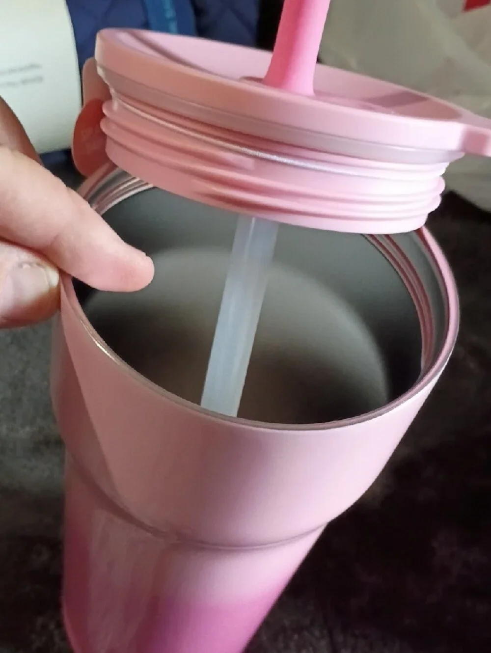 Pink Gradient Insulated Kids Tumbler with Straw